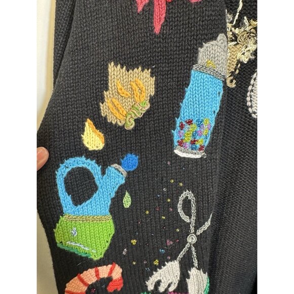 handknits storybook womens long sleeve button front sweater cardigan size Medium - Picture 2 of 14